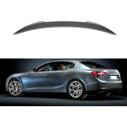 V Style Real Carbon Fiber Rear Trunk Wing Spoiler Boot Top Lip HighKick For Maserati Ghibli S Q4 Base Sedan 4-Door 2014-2020 19