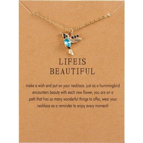 1PC Unique Crystal Bird Pendant Necklace Ladies Jewelry Design Hummingbird Trendy Choker Collar Anniversary Party Clavicle Chain