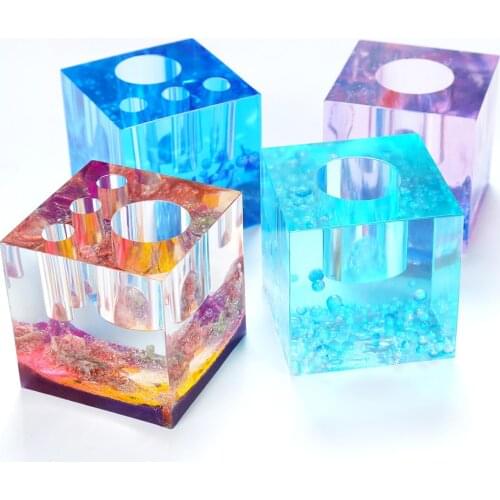 1pcs Resin Molds,Silicone Mold for Jewelry Box Storage Box Resin Casting Art Molds DIY Flower Pot Molds Pen Holder Molds