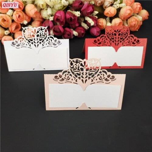 Hot 10Pcs Laser Cut Heart Table Card Wedding Birthday Party Decoration Wedding Vintage Table Number Name Card Place Cards 8Z