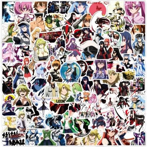 100pcs Akame Ga KILL! Anime Waterproof Stickers for Skateboard Helmet DIY Pc Case Bicycle Wall Sticker