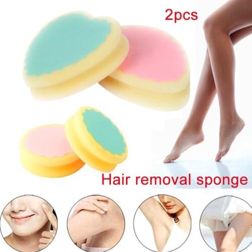2pcs Painless Hair Removal Depilation Sponge Hair Hair Effective Tool Epilator Pad Remover Cream Removal