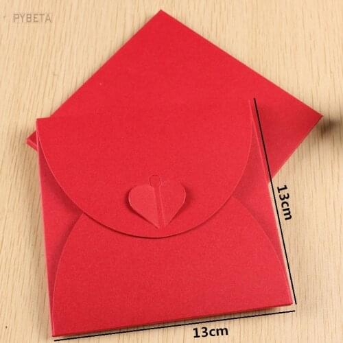 20pcs- 13*13cm Creative love clasp DVD CD packaging bag Red Paper Envelopes Party Wedding Baby Shower