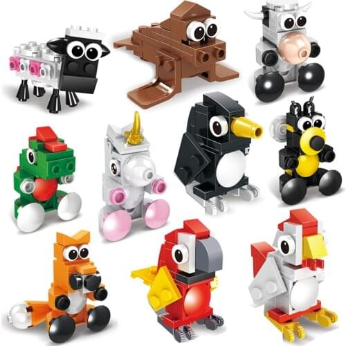 338Pcs Zoo Animal Baby Toys Uang Coccinella Septempunctata Model Set Building Blocks Insect Specimen Creativity Bricks Children