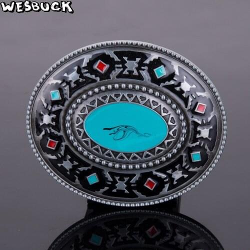 5 Pcs MOQ WesBuck Brand wholesale Newest Oval Cowboys belt buckles with Fashion Mens Womens Jeans accessories fit 4cm Wide Belt