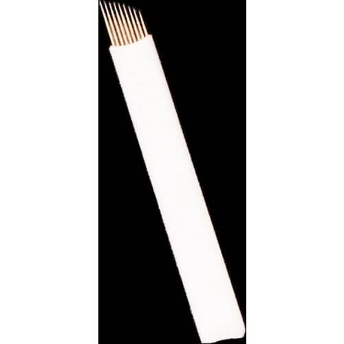 500/Box Disposable Sterilized White 7/9/11/12/14/18 Pin Permanent Makeup Manual Tattoo Needles Manual Eyebrow Tattoo Needles