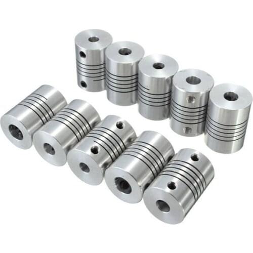 5x6mm Aluminium coupler Stepper Motor Flexible Coupling 6.35mm to 8mm 6.35*8 mm Shaft Coupler Diameter 19mm Length 25mm