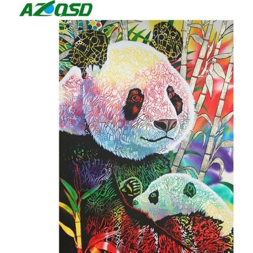 AZQSD 5D Diamond Embroidery Panda Mosaic Handicraft Diamond Painting Animal Cross Stitch Rhinestones Home Decoration Gift