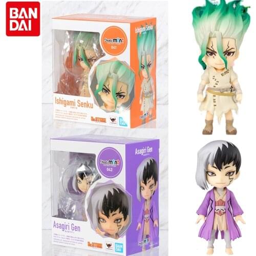 BANDAI Chibi MINI Dr.STONE Asagiri Gen Ishigami Senkuu PVC 8CM Action Figure Anime Toys For Girl Boy Collection
