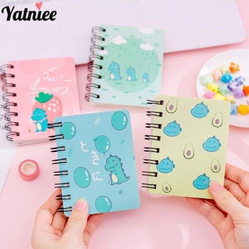 Yatniee 2pcs Cartoon Girl Coil Notebook A7 Stationery Gift Student Small Pocket Diary NotepadLoose-leaf Notepad Diary Hand Book