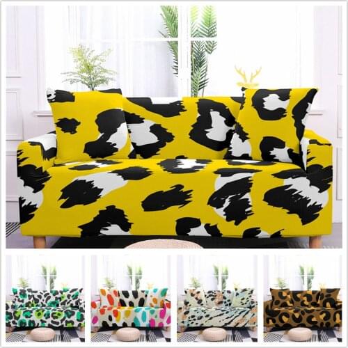 1/2/3/4Seater Sofa Cover Slipcover Furniture Protector Leopard Print Elastic Sofa For Living Room Loveseat Stretch Couch Cover