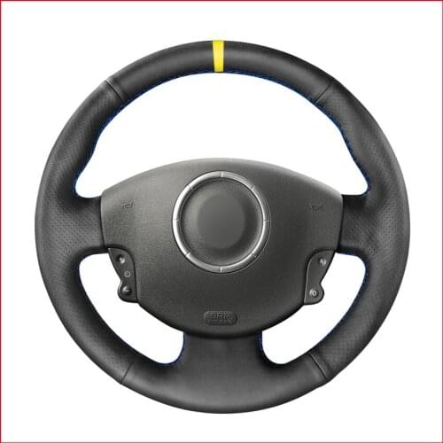 Artificial Leather Yellow Marker Steering Wheel Cover for Renault Megane 2 Scenic 2 Grand Scenic Kangoo 2