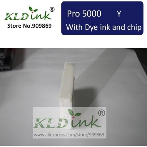[KLD Ink] Compatible S020122 YELLOW ink cartridge for Stylus Pro 5000 Printer (With Dye ink and chip)