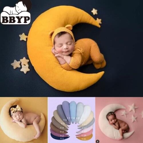 Baby Hat Posing Beans Moon Pillow Stars Set Newborn Photography Props Infants Photo Shooting Accessories