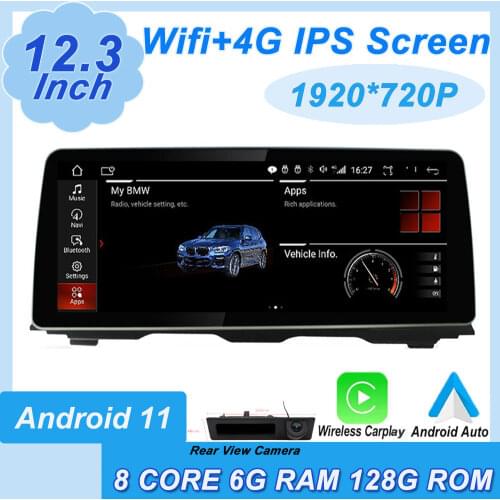 F10 F11 2013-2016 For BMW 5 Series car 12.3" IPS 1920*720 split screen GPS Multimedia Android 10 NBT CIC