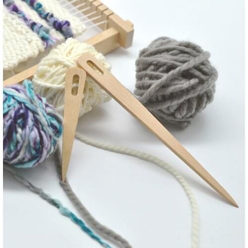 Hot Sale Diy Wooden Weaving Loom Tools Crafts Sewing Needle Tools 5pcs Tapestry Darning Big Eye Yarn Knitting Needles Needlework