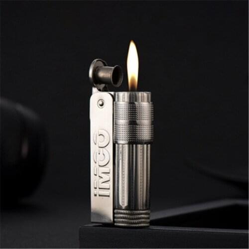 Kerosene Lighter IMCO Metal Nostalgic Retro Windproof Grinding Wheel Lighter Cigarette Accessories Men Gift