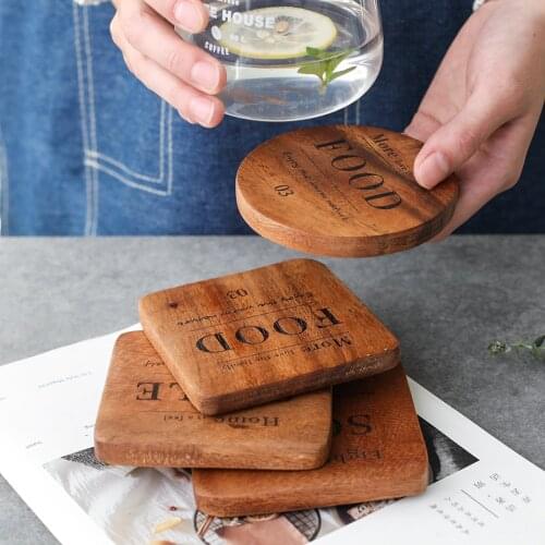 Creative Mug Coaster Wooden Coffee Tea Cup Coaster Insulation Mat Kitchen Placemat Bowl Pads Teapot Coasters Table Accessories