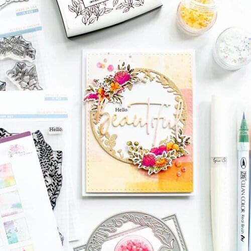 Leaves circle ring frame metal Cutting Dies Stencils DIY Scrapbooking Paper/photo Cards Embossing Dies