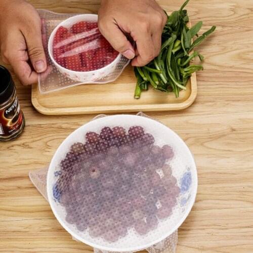 Reusable Silicone Wrap Seal Food Fresh Keeping Wrap Lid Cover Stretch Vacuum Food Wrap Bowl Cover Kitchen Tools Eco Friendly