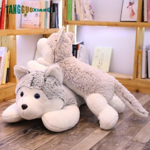 60-110cm 100% Cotton Stuffed Plush Animal Toys Cute Husky Toy Dog Soft Kids Girl baby birthday Xmas Gift