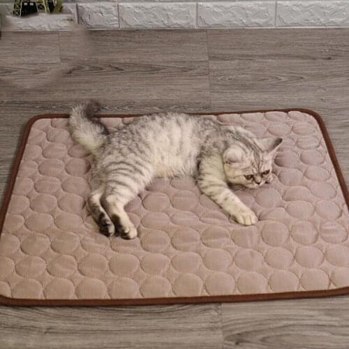Pet Soft Summer Cooling Mats Blanket Pet Dog Self Cooling Mat Pad Summer Car Seat Ice Silk Mat Pet Cooling Non Sticking Blanket