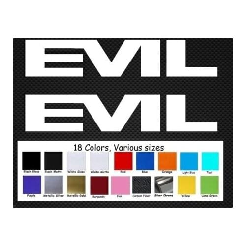 For 2Pcs Evil Bike Decals Set 2 Stickers DH MTB Downhill Revolt Dirt Car Styling