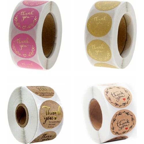 50 Labels Per wad Thank you Stickers Round Wedding Stickers for Party Favors Decoration Envelope Seals Stationery Stickers