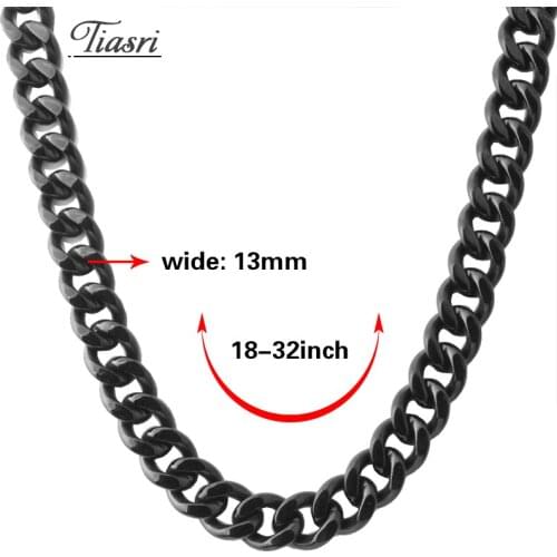 Tiasri Punk Stainless Steel Mens Necklace Bracelet Aesthetic Gothic Jewelry Gift Hip Hop Waterproof Accessories 13mm Choker