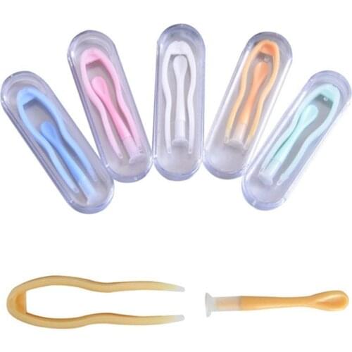 1 Set Portable Contact Lenses Tweezers With Suction Cup Stick For Contact Lens Inserter Remover Eyewear Accessories Random Color