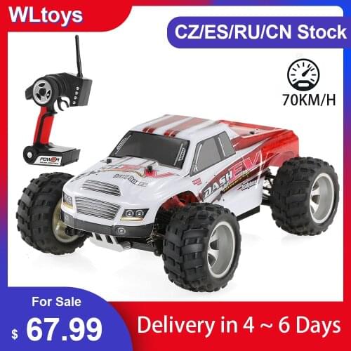 WLtoys A979-B 2.4G 1/18 RC Car 4WD 70KM/H High Speed Electric Full Proportional Big Foot Truck RC Crawler RTR