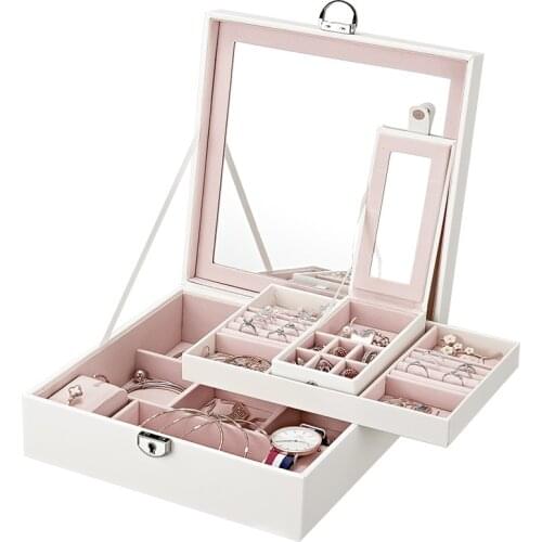 Jewelry Casket Necklace Rings Organizer Jewelry Box With Patterned Gift Boxes For Jewellery Bracelet Storage Bag