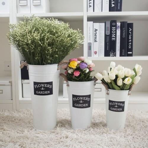 Vintage Flower Bucket Decoration Home Decor Vase Decorative Flowerpot Wrought Iron Flower Tube декор ваза украшения