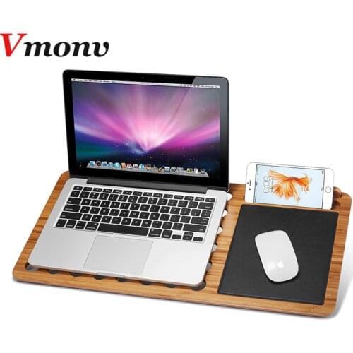 Vmonv New Bamboo Laptop Holder for Macbook Air Pro Retina 11 13 15 Inch Portable Notebook Stand Mount for Lenovo HP 14.1" 15.6 "