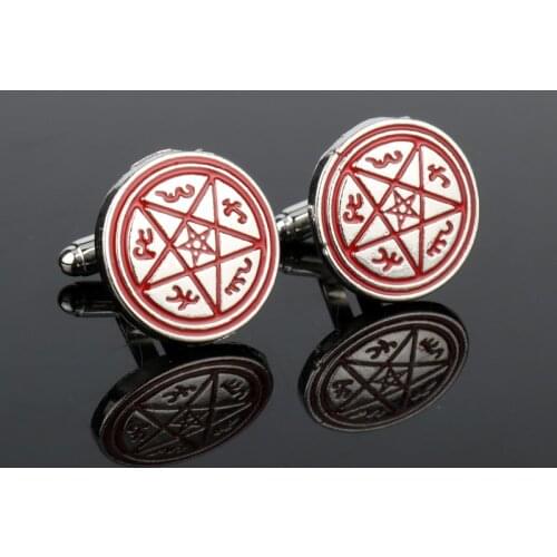 MQCHUN Supernatural Pentagram Cuffink Pagan Wiccan Dean Winchester Cuff Links Fashion Luxury Elegant French Shirt Cuffink Button