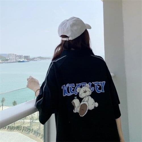 Womens T-shirts Tops Japanese Kawaii Ladies Ulzzang Retro Ins Wear Print Tshirt Female Korean Harajuku Clothes For Women