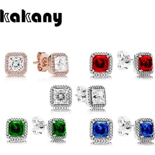 Fashion 100% S925 Sterling Silver Ladies Eternal Elegant Zircon Earrings Anniversary Original High Quality Diy Jewelry
