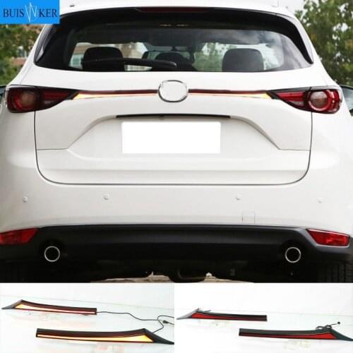 1Set Car Rear Bumper Trunk Tail Light For cx-5 cx5 2017 - 2020 LED Rear Fog Lamp Brake Light Dynamic Turn Signal Reflector