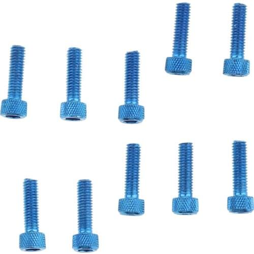 10pcs M6x20mm Aluminum Alloy Hex Socket Cap Screws Head Key Motorcycle Bolt Blue Motorcycle Accessories