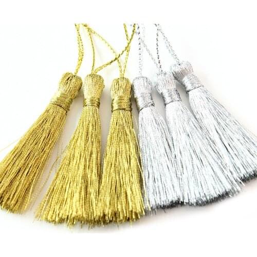 100pcs Gold and silver wire tassel jewelry accessories tassel bookmark painting and calligraphy pillow cushion gift hanging ear