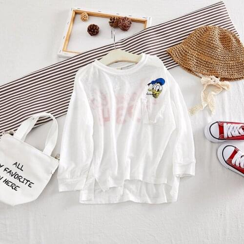 2019 Summer Casual Cartoon Clothes Solid Letter Sweatshirt For Girls High Quality Fashion Childrens Sweatshirt