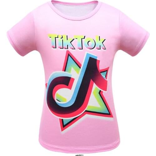 2021 Summer Fashion Unisex Tik Tok T-shirt Children Boys Short Sleeves 8 color Tees Baby Kids Cotton Tops For Girls Clothes