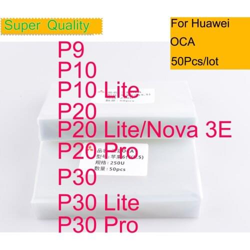 50pcs/Lot OCA Optical Clear Adhesive for Huawei P9 P10 P20 P30 P40 Lite Pro OCA Glue Touch screen Film laminating Repair