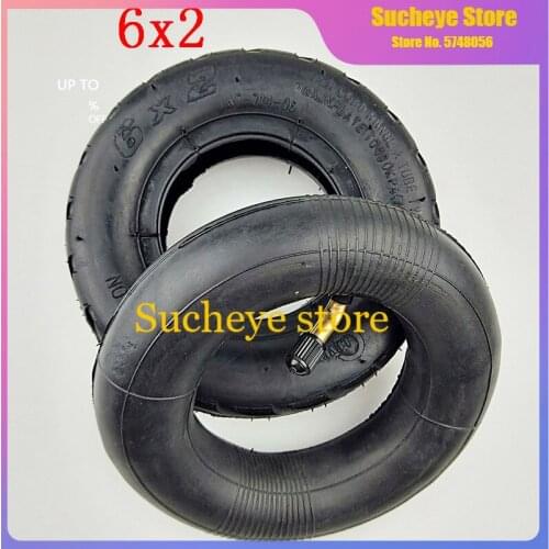 6 inch 6X2 Tireand Inner Tube Set Fit for Electric Scooter Wheel Chair Truck F0 Pneumatic Wheel Trolley Cart Air Wheel Bike