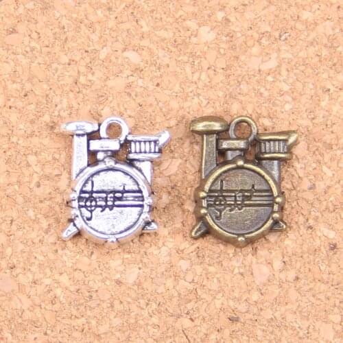 14pcs Charms Drum Kit 16x14x4mm Antique Pendants,Vintage Tibetan Silver Jewelry,DIY for bracelet necklace