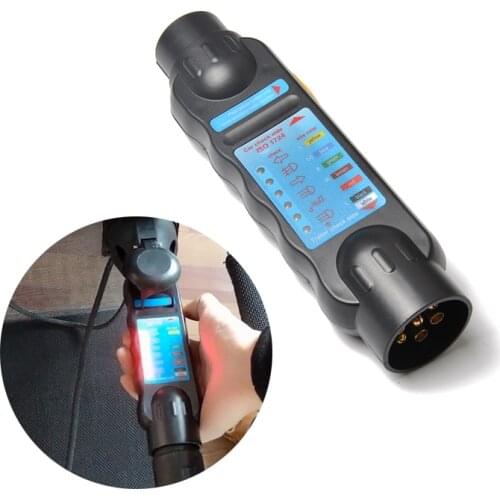 Car Trailer Plug Socket Wiring Circuit Tester Universal 12V 7 Pin Towing Lights Cable Test Measuring Tool For Car Caravan Repair