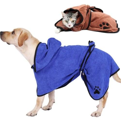 XS-XL New Dog Bathrobe Pet Dog Bath Towel for Small Medium Large Dogs Microfiber Super Absorbent Pet Drying Towel Pet Supplies
