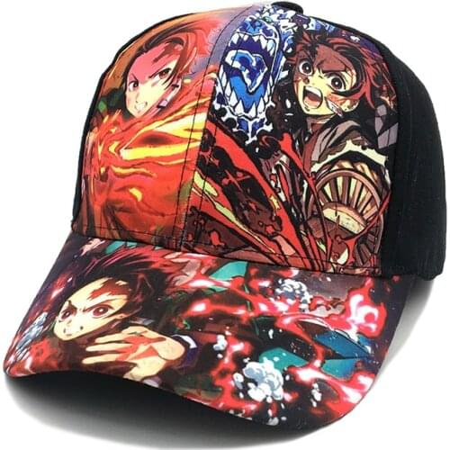 New cartoon Anime Demon Slayer Character Printing Baseball Caps Unisex Snapback Hat Cap High Quality Man Women Summer Hat