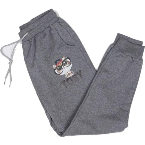 New Harem Pants Fashion 2020 Autumn Gray/Black 5XL Big Size Women Trouser Loose Cartoon Printing Sweatpants P1016