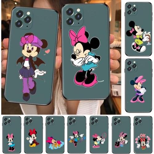 Minnie Mouse OK Anime Phone Case cover For iphone 12 Pro Max 11 8 7 6 S XR PLUS X XS SE 2020 mini cell shell Army green